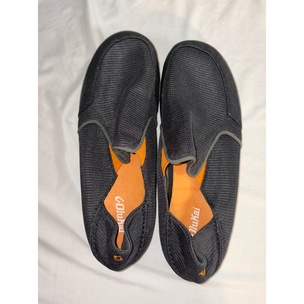 OluKai Nohea Mesh Mens Slip On Shoes Black Orange 10188-4242 Size 13